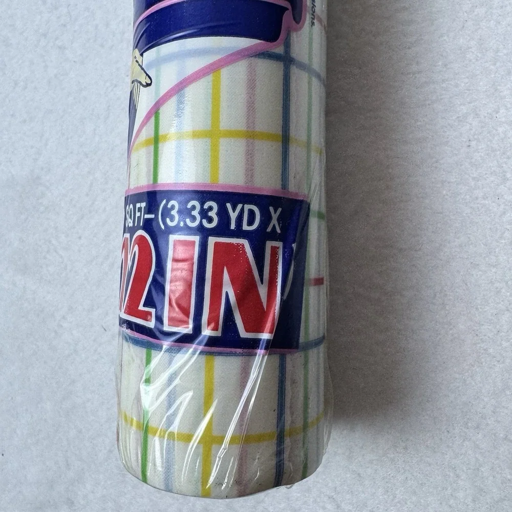 Vintage Rubbermaid Shelf Drawer Liner Candy Strip Stripe Colorful 5385 12 Inch